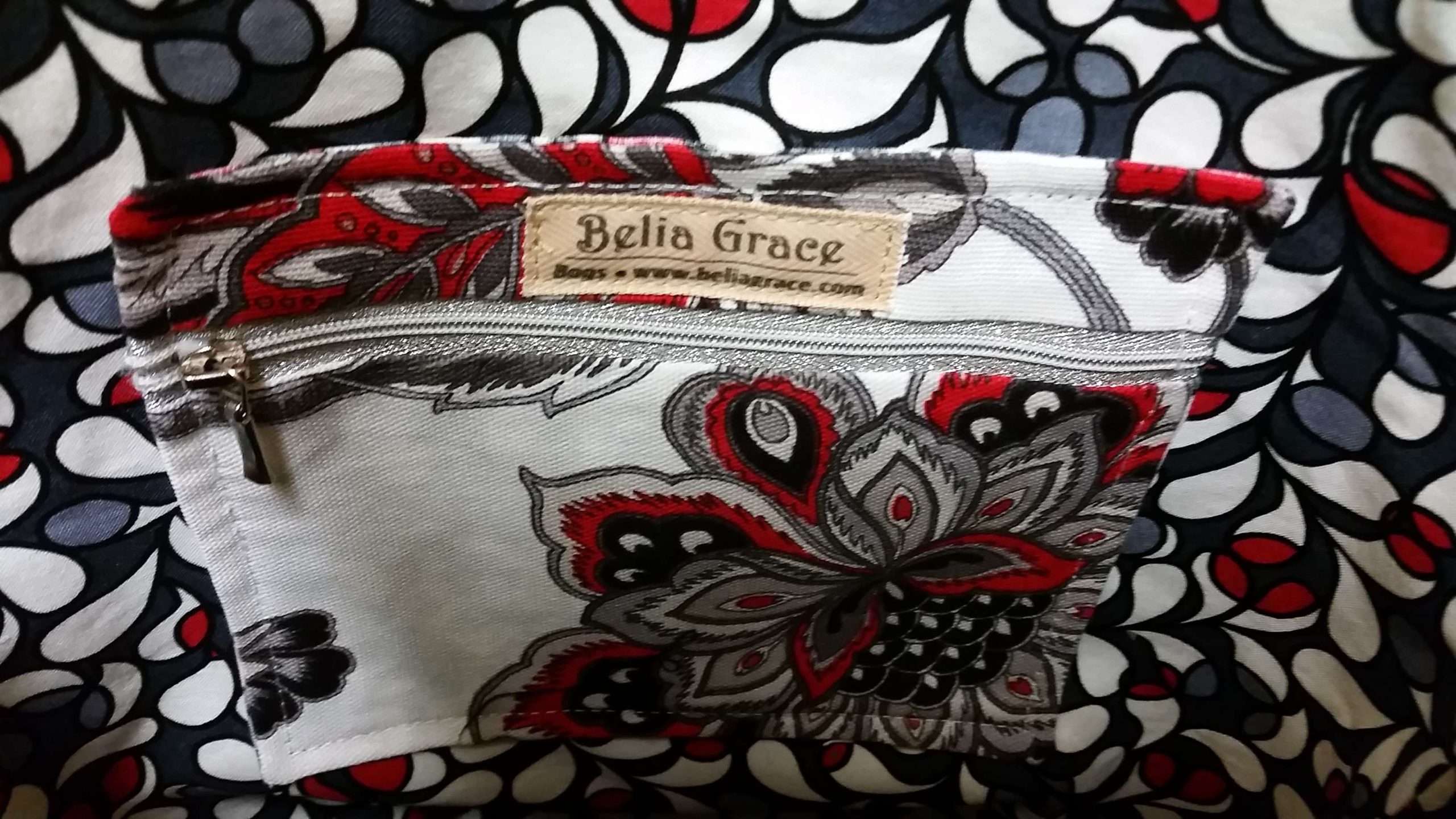 Amaryllis Floral Zip Tote - Red - Image 2